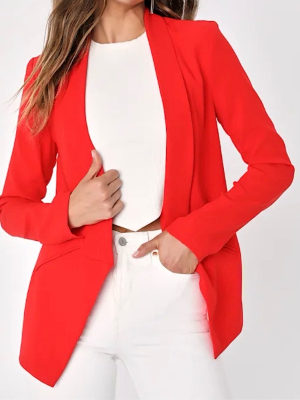 NWT Lulus Miss Punctuality Red Lightweight Blazer